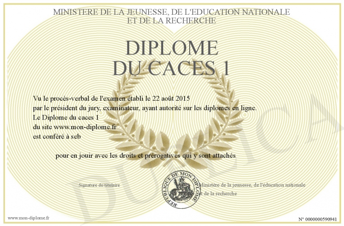 diplome caces